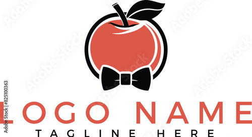 Colorful nectarine fashion logo design template. AI generative.