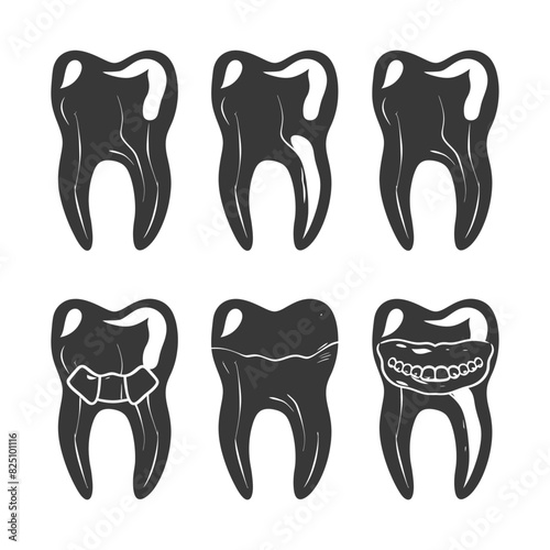Silhouette Cavity Teeth black color only