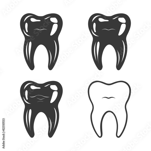 Silhouette Cavity Teeth black color only