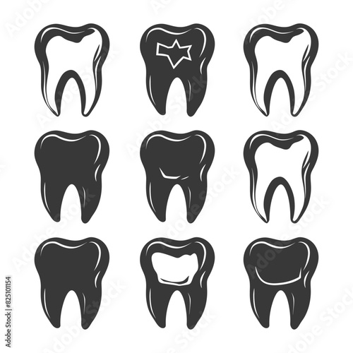Silhouette Cavity Teeth black color only