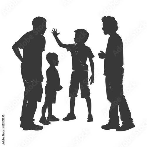Silhouette Child abuse Parents scold children boy black color only