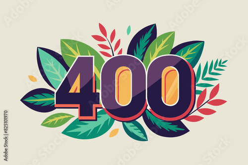 Leaf Number 400 vector illustration photo