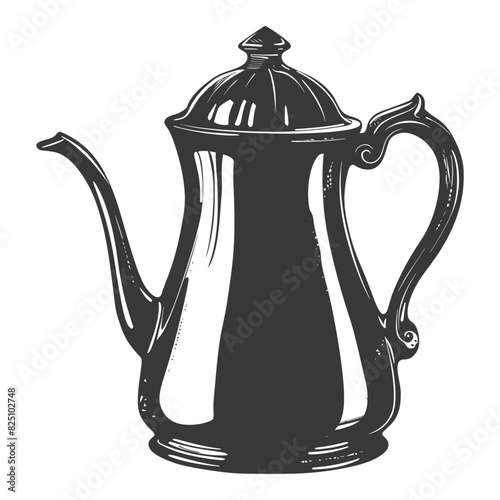 Silhouette coffee pot black color only