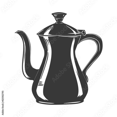 Silhouette coffee pot black color only