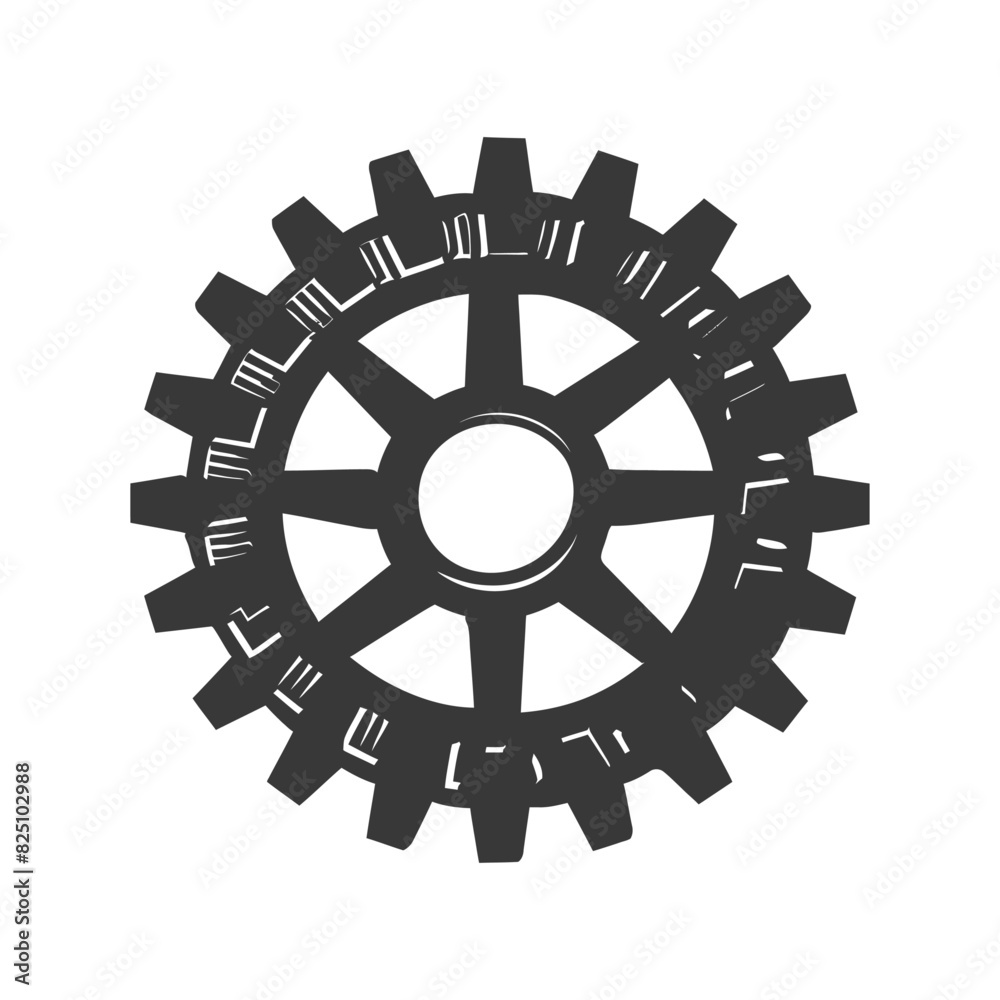 Silhouette Cogwheel machine gear black color only Silhouette Cogwheel machine gear black color only