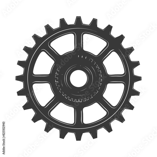 Silhouette Cogwheel machine gear black color only