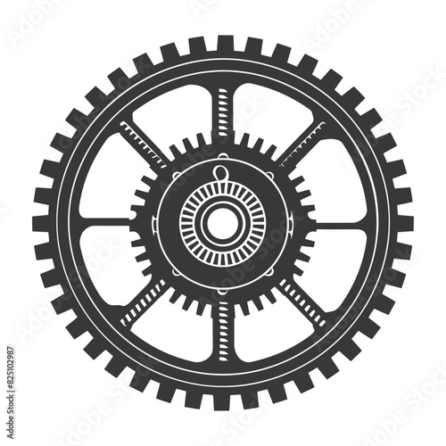 Silhouette Cogwheel machine gear black color only