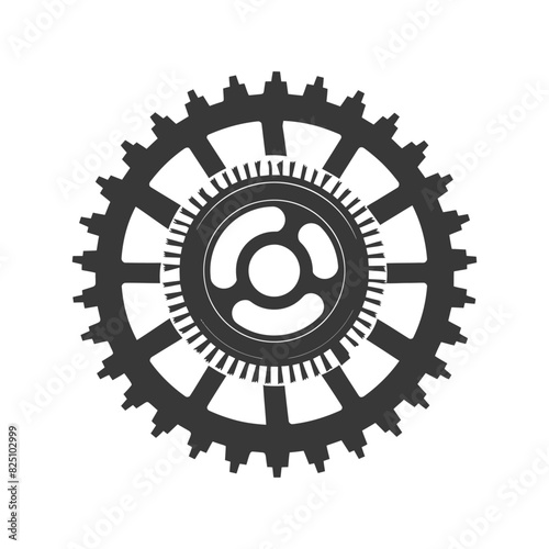 Silhouette Cogwheel machine gear black color only