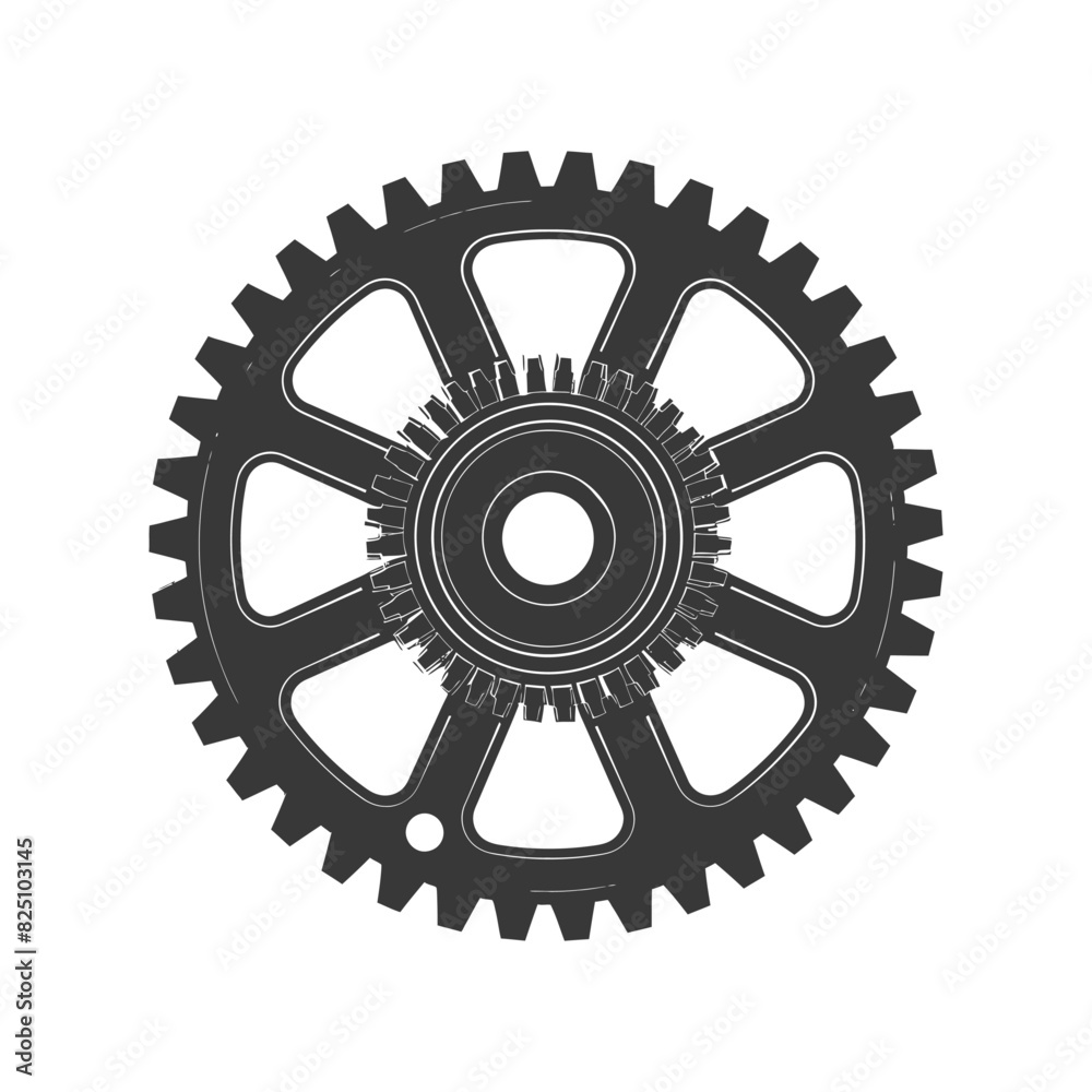 Silhouette Cogwheel machine gear black color only Silhouette Cogwheel machine gear black color only