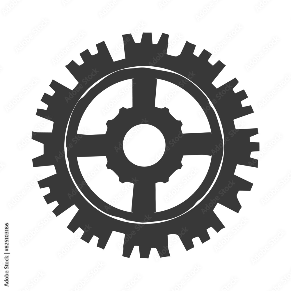 Silhouette Cogwheel machine gear black color only Silhouette Cogwheel machine gear black color only