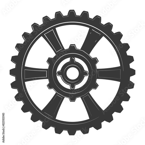 Silhouette Cogwheel machine gear black color only