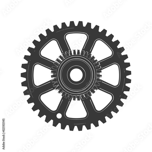 Silhouette Cogwheel machine gear black color only