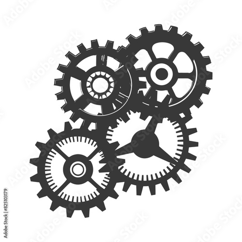 Silhouette Cogwheel machine gear black color only