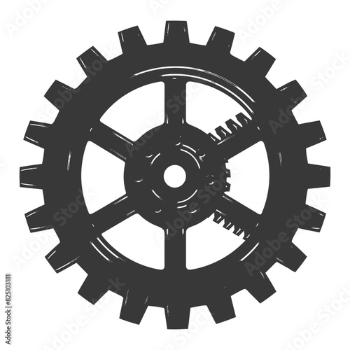 Silhouette Cogwheel machine gear black color only