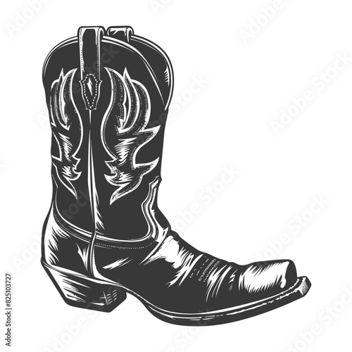 Silhouette cowboy boot black color only