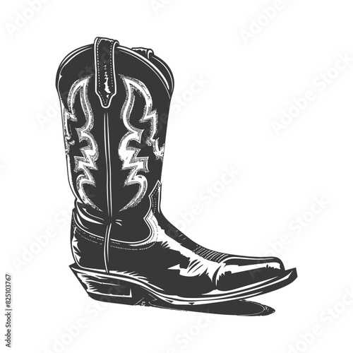 Silhouette cowboy boot black color only