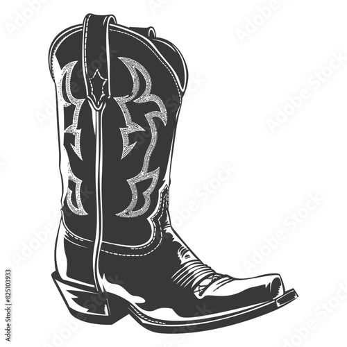 Silhouette cowboy boot black color only