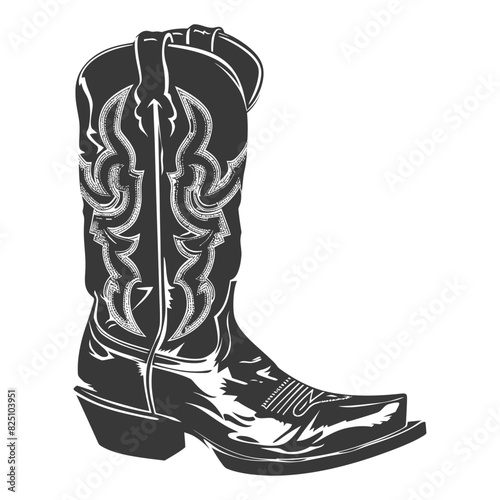 Silhouette cowboy boot black color only