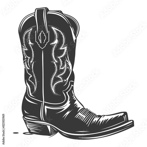 Silhouette cowboy boot black color only