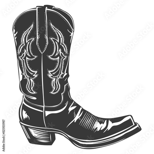 Silhouette cowboy boot black color only