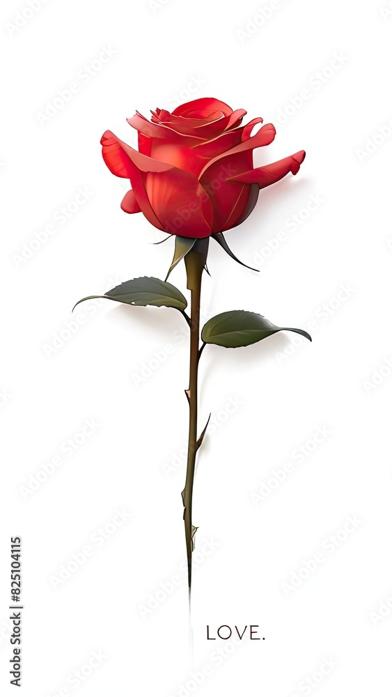A single, vibrant red rose in full bloom with glistening water drops on its petals A single, vibrant red rose in full bloom with glistening water drops on its petals