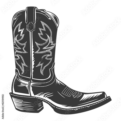 Silhouette cowboy boot black color only