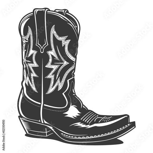Silhouette cowboy boot black color only