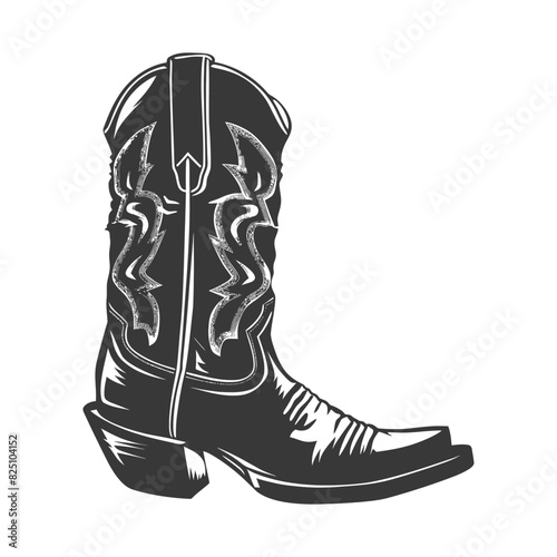 Silhouette cowboy boot black color only