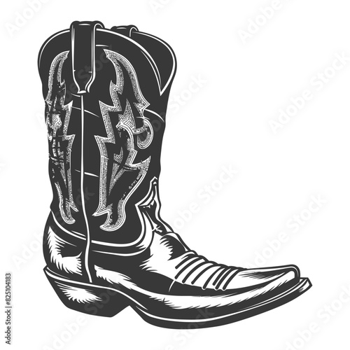 Silhouette cowboy boot black color only