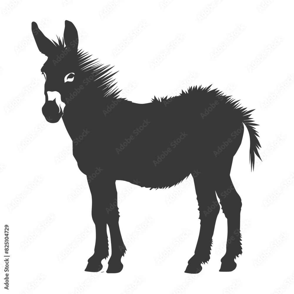 Silhouette donkey animal black color only Silhouette donkey animal black color only