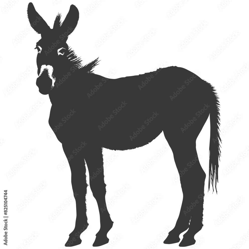 Silhouette donkey animal black color only Silhouette donkey animal black color only