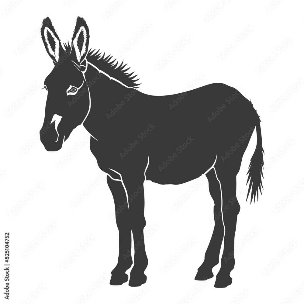 Silhouette donkey animal black color only Silhouette donkey animal black color only