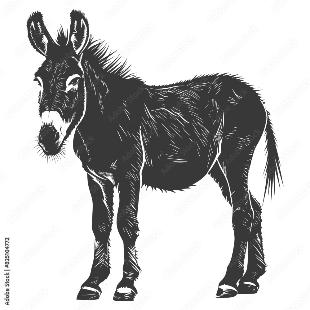 Silhouette donkey animal black color only Silhouette donkey animal black color only