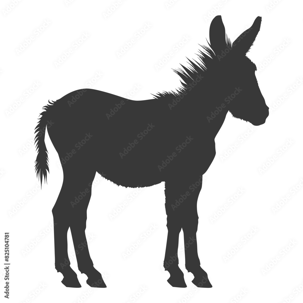 Silhouette donkey animal black color only Silhouette donkey animal black color only
