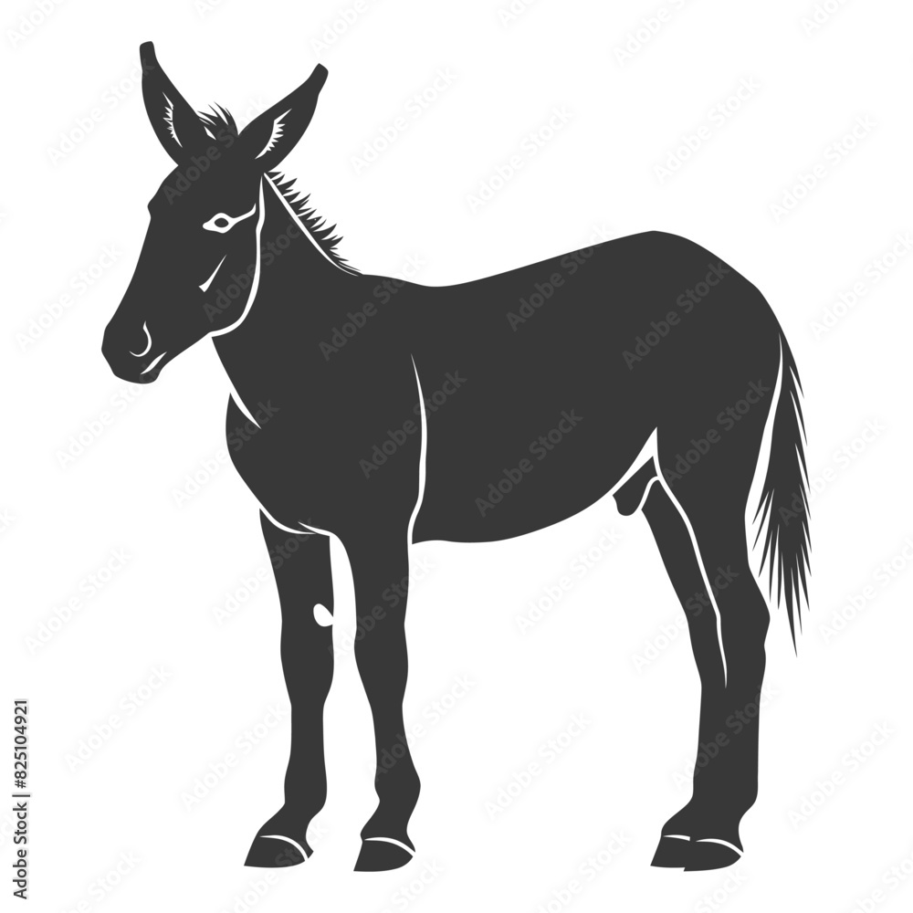 Silhouette donkey animal black color only Silhouette donkey animal black color only