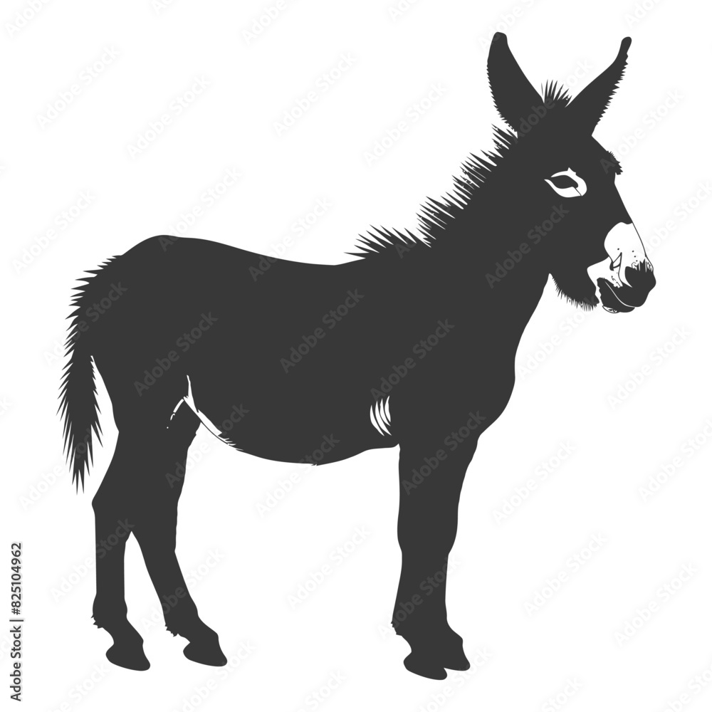 Silhouette donkey animal black color only Silhouette donkey animal black color only
