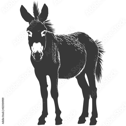 Silhouette donkey animal black color only