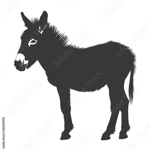 Silhouette donkey animal black color only