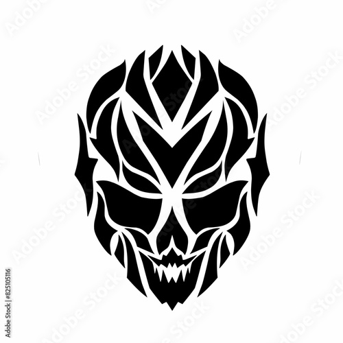 illustration vector graphic of tribal art design abstract head skull