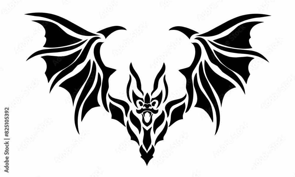 illustration vector graphics of abstract design tribal art bat on a white background illustration vector graphics of abstract design tribal art bat on a white background
