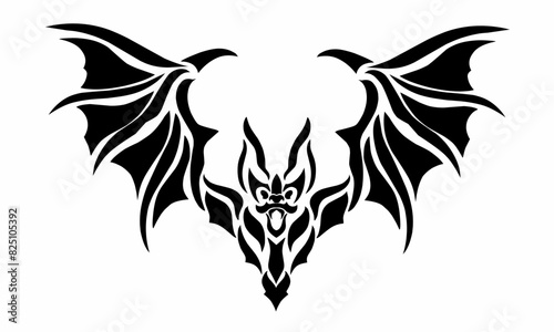 illustration vector graphics of abstract design tribal art bat on a white background