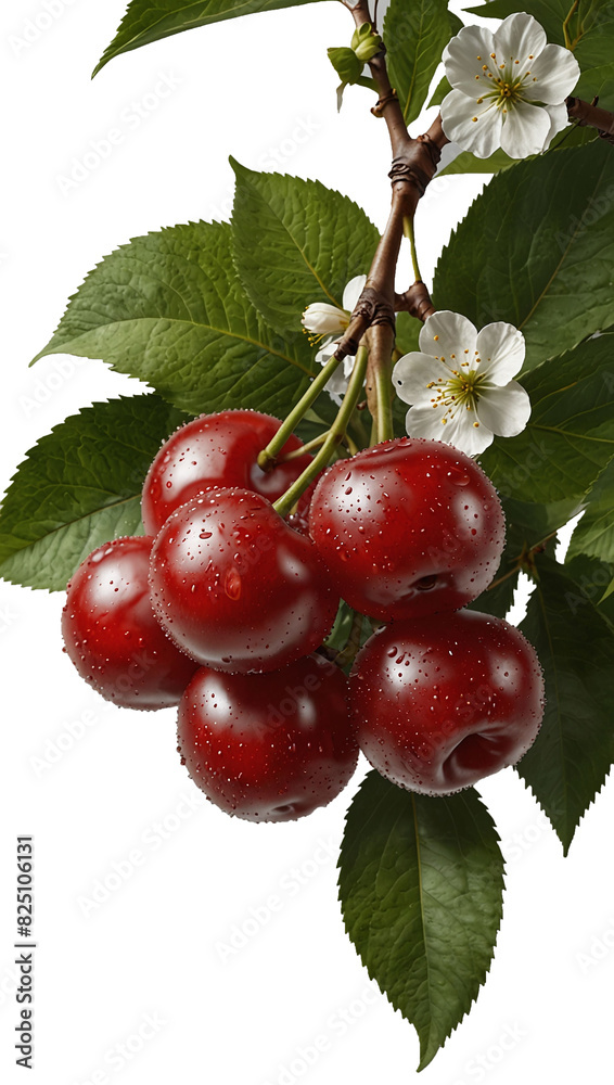 set of cherries isolated on white set of cherries isolated on white