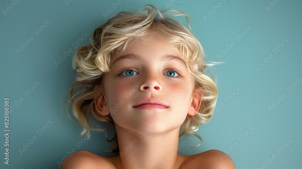 Child With Blonde Hair and Blue Eyes