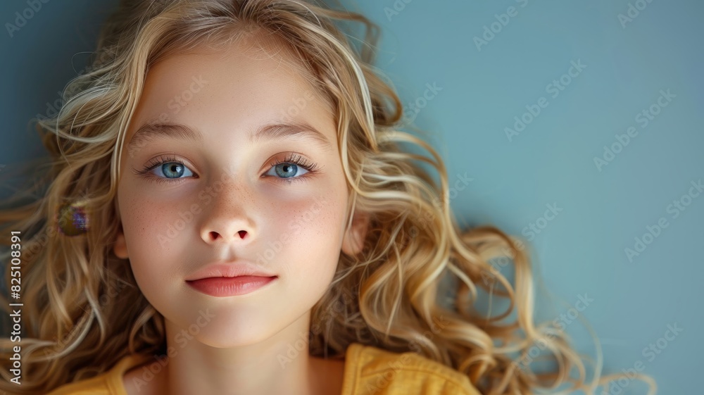 Close Up of Young Girl With Blue Eyes Close Up of Young Girl With Blue Eyes
