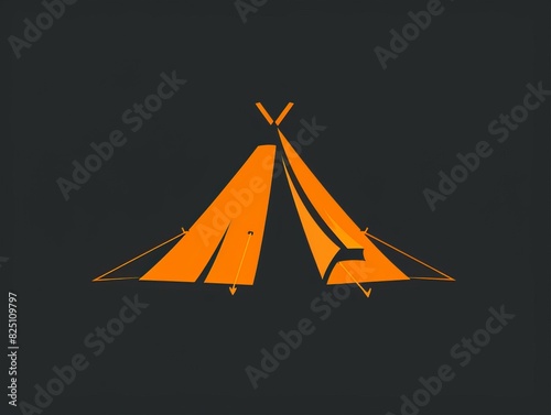 A tent with a black background photo