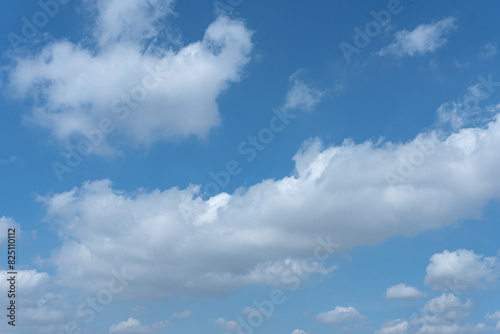 Blue Sky with White Clouds and Sunshine