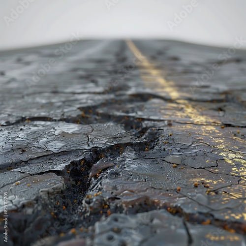 cracked road surface
