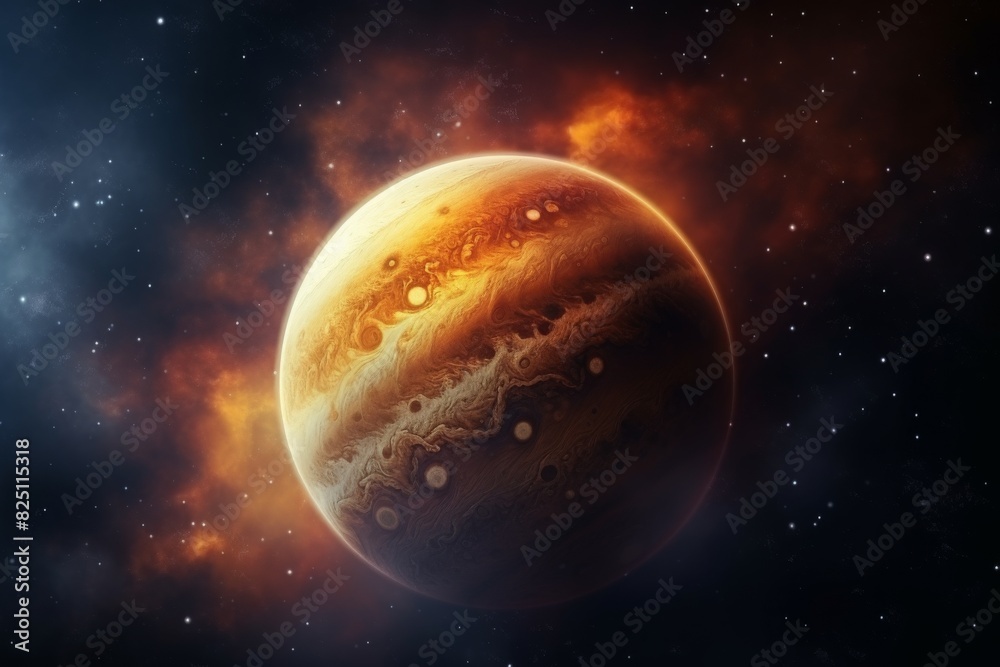 Stunning high-resolution image of planet Jupiter with vivid details and surrounding nebula, perfect for space and astronomy enthusiasts. Stunning high-resolution image of planet Jupiter with vivid details and surrounding nebula, perfect for space and astronomy enthusiasts.