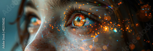 synthetic human with enhanced sensory perception experiencing the world in vivid detail beyond the capabilities of natural humans