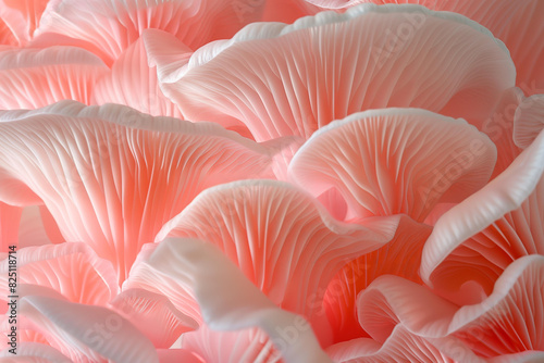 abstract pattern of macro pastel pink mushroom gills or coral,organic texture design